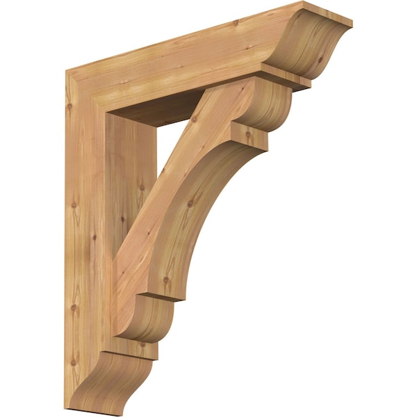 Ekena Millwork Olympic Traditional Smooth Bracket w/ Offset Brace, Western Red Cedar, 7 1/2"W x 30"D x 34"H BKT0806X30X34OLY01SWR - main